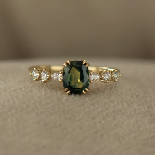 Groene Edelsteen Gouden Ring