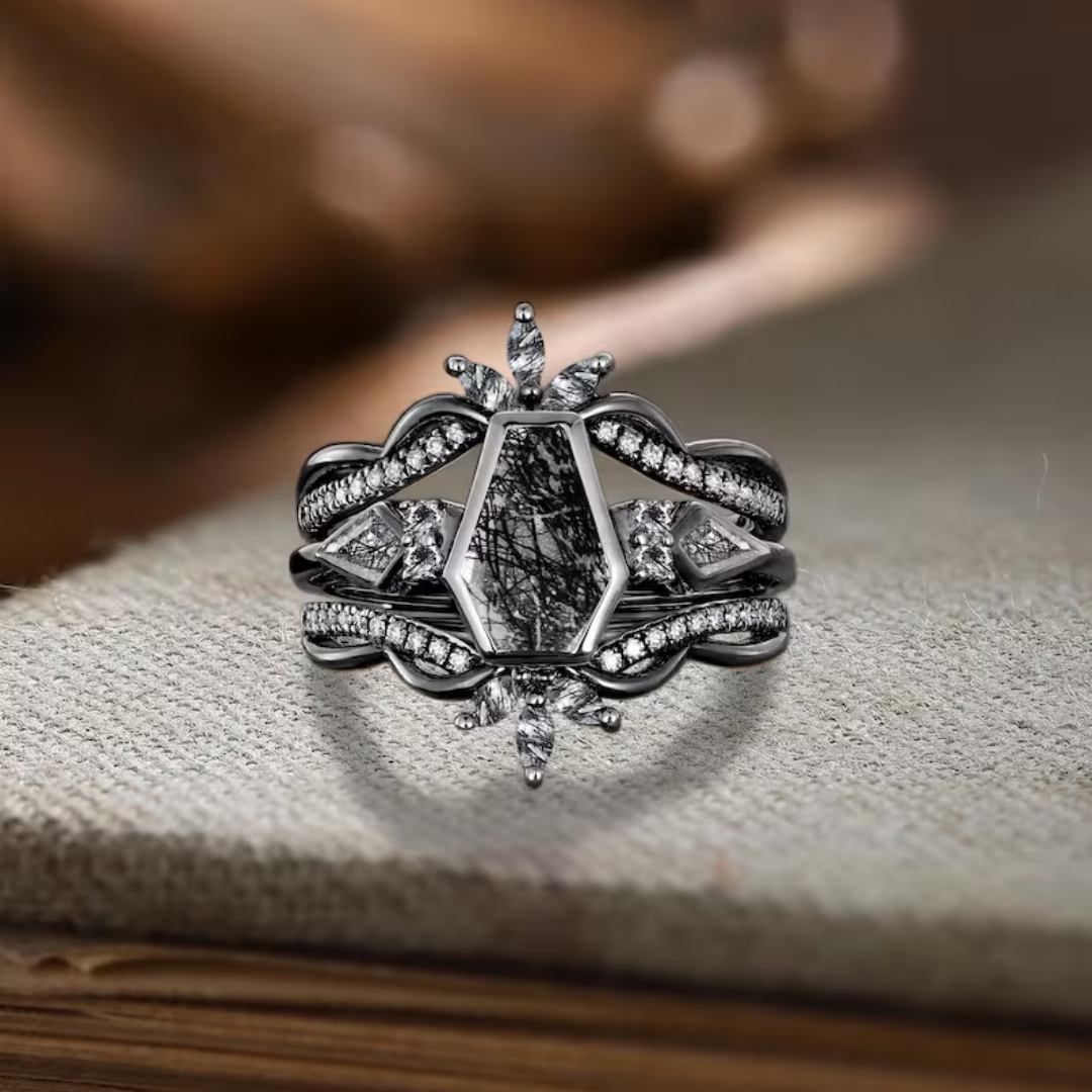 Vintage Zilveren Kroon Filigree Ring