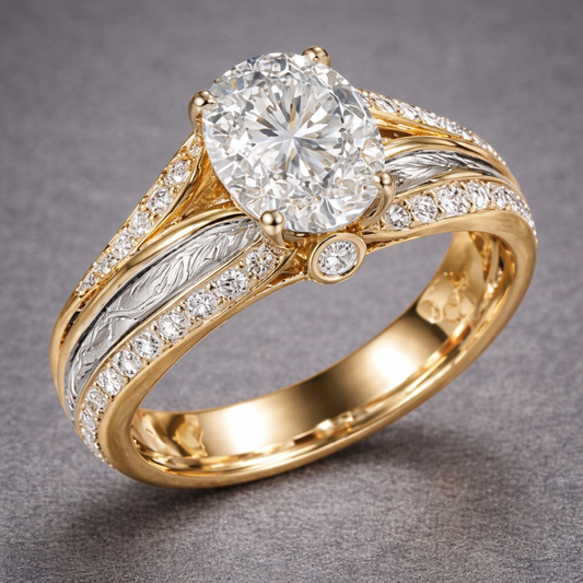 Elegante Vintage Gouden Diamanten Ring