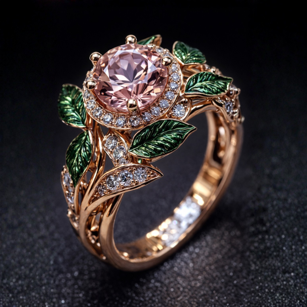 Exotische Roze Zirkonia Bladring