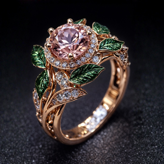 Exotische Roze Zirkonia Bladring
