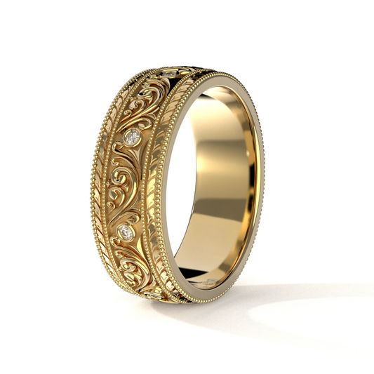 Vintage Gouden Barok Patroon Ring