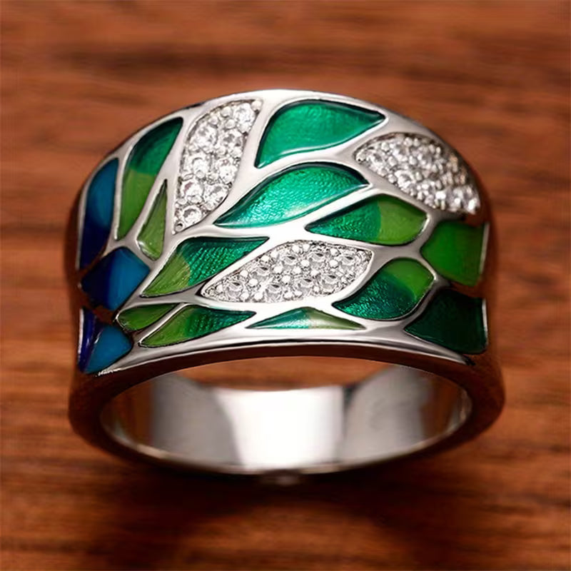 Groene Mozaïek Erfstuk Ring