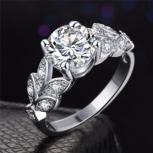 Bloem Zilver Zirkonia Ring