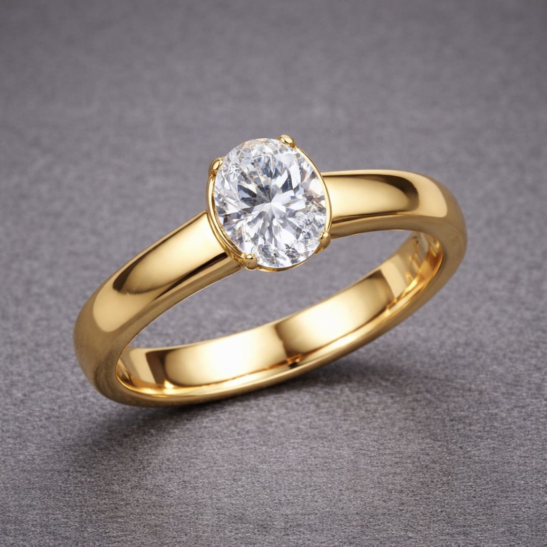 Tijdloze Gouden Solitair Ring