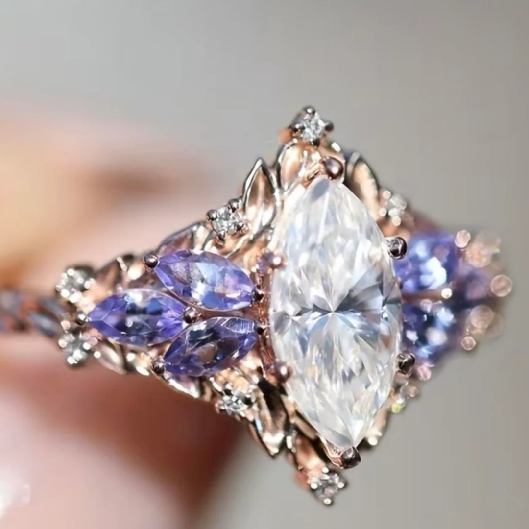 Lavendel Kristallen Kroonring