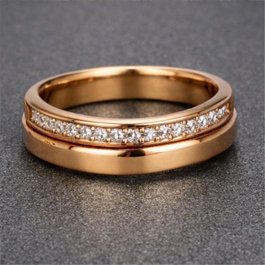Textured Rozen Gouden Belofte Ring