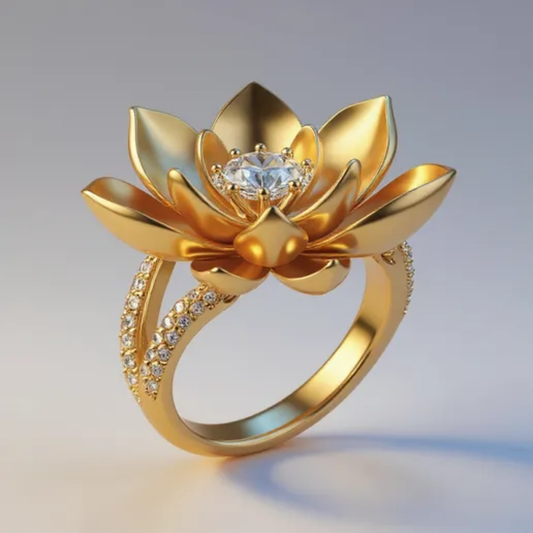 Gouden Lotus Bloemring