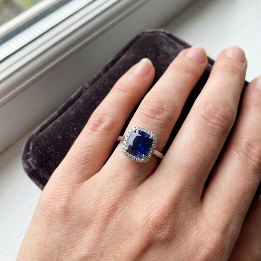 Saffierblauwe Statement Ring