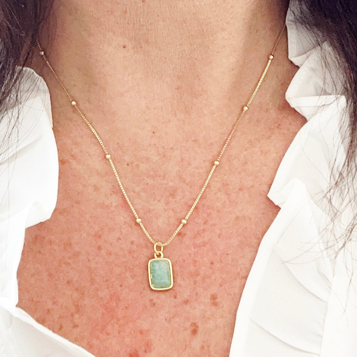 Briella Amazoniet Edelsteen Ketting