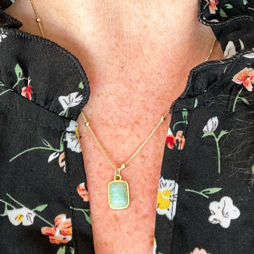 Briella Amazoniet Edelsteen Ketting