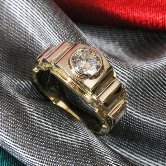 Gouden Signet Diamanten Ring