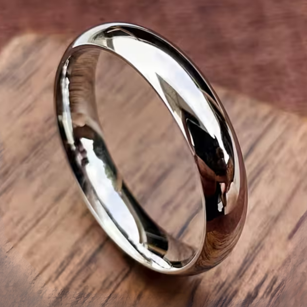 Gepolijste Zilveren Klassieke Ring