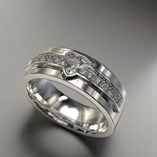 Diamanten Inleg Zilveren Ring