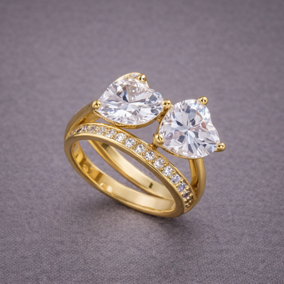 Twin Spark Gouden Diamantring
