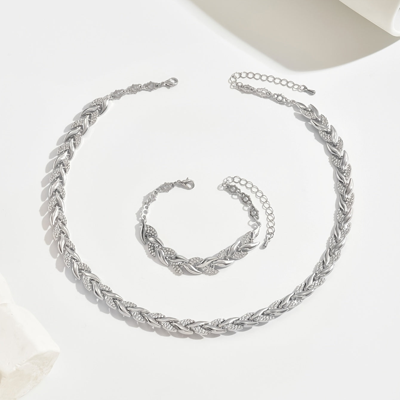 De Elegante Glazen Strass Vissenstaart Set