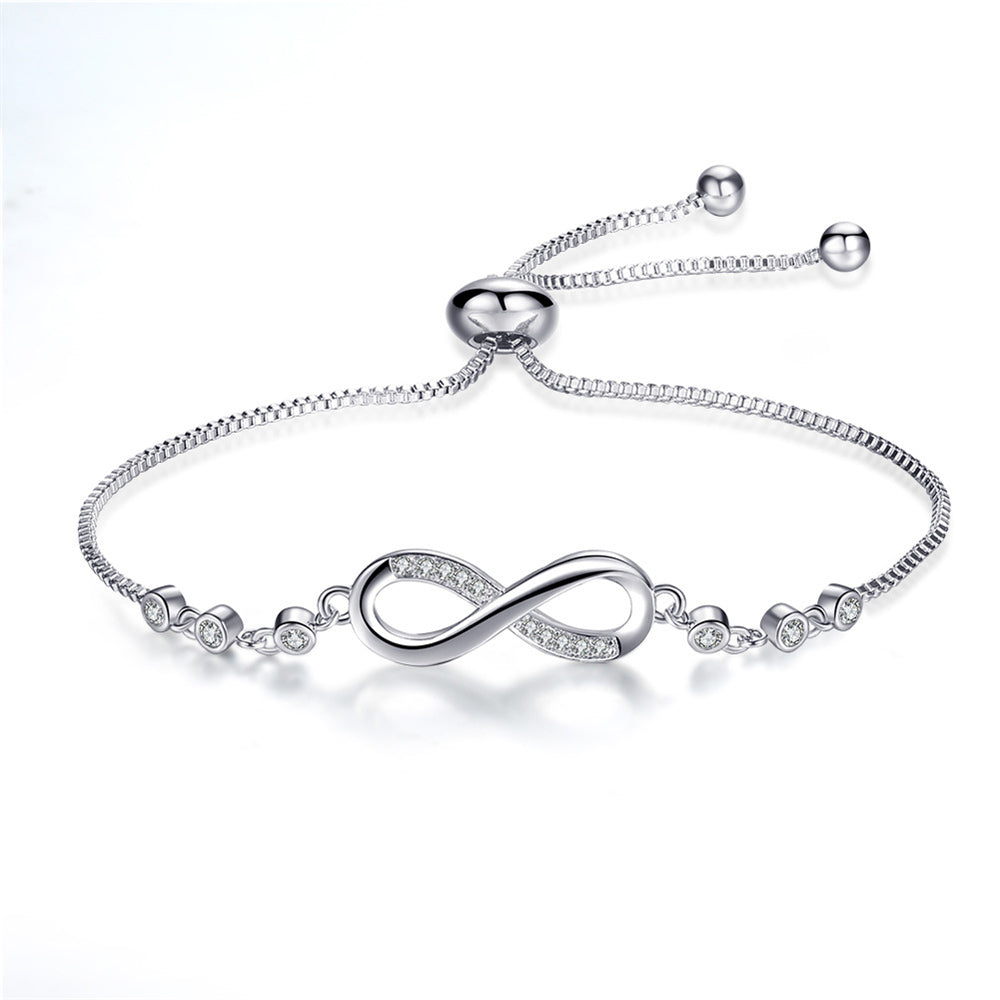 Verstelbare Infinity Armband in Zilver