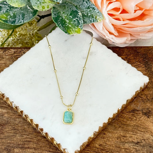 Briella Amazoniet Edelsteen Ketting