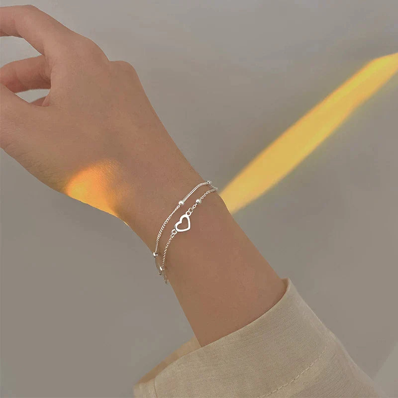 Verstelbare Hart Armband in Zilver
