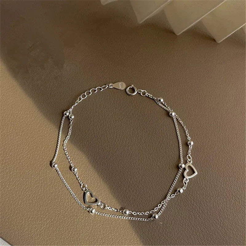 Verstelbare Hart Armband in Zilver