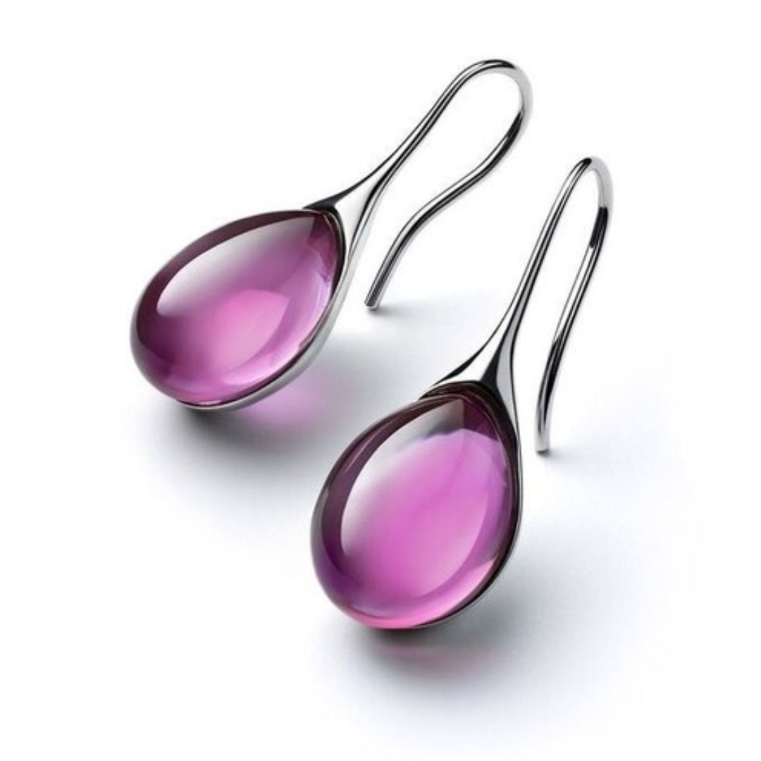 Kristallen Dangle Oorbellen in Goud en Zilver