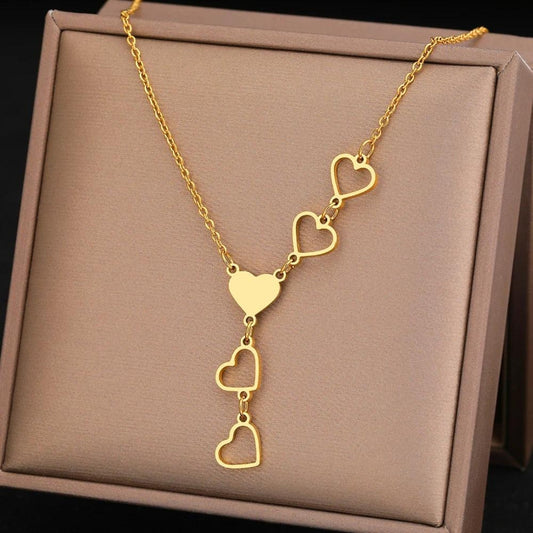 Gouden en Zilveren Hart Ketting