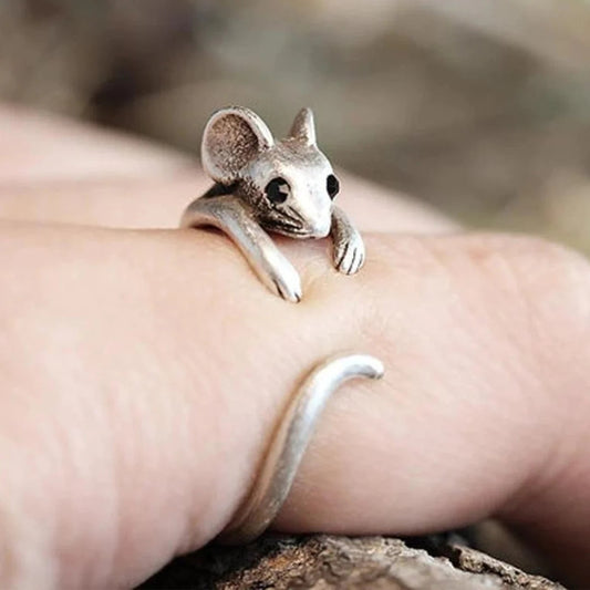 Vintage Muis Zilveren Ring