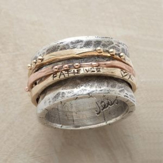 Vintage Gouden Rozen & Zilveren Ring