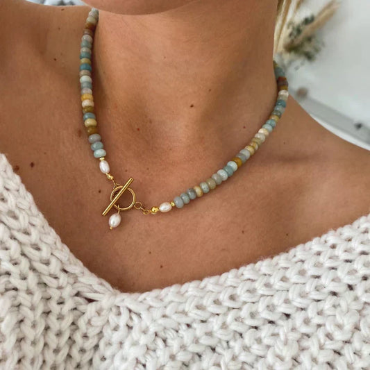 Vintage Gouden Ketting met Stenen