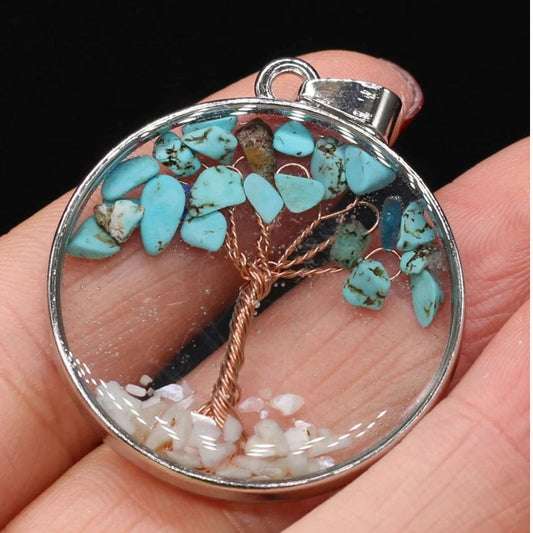 Opal Tree of Life Ketting in Zilver