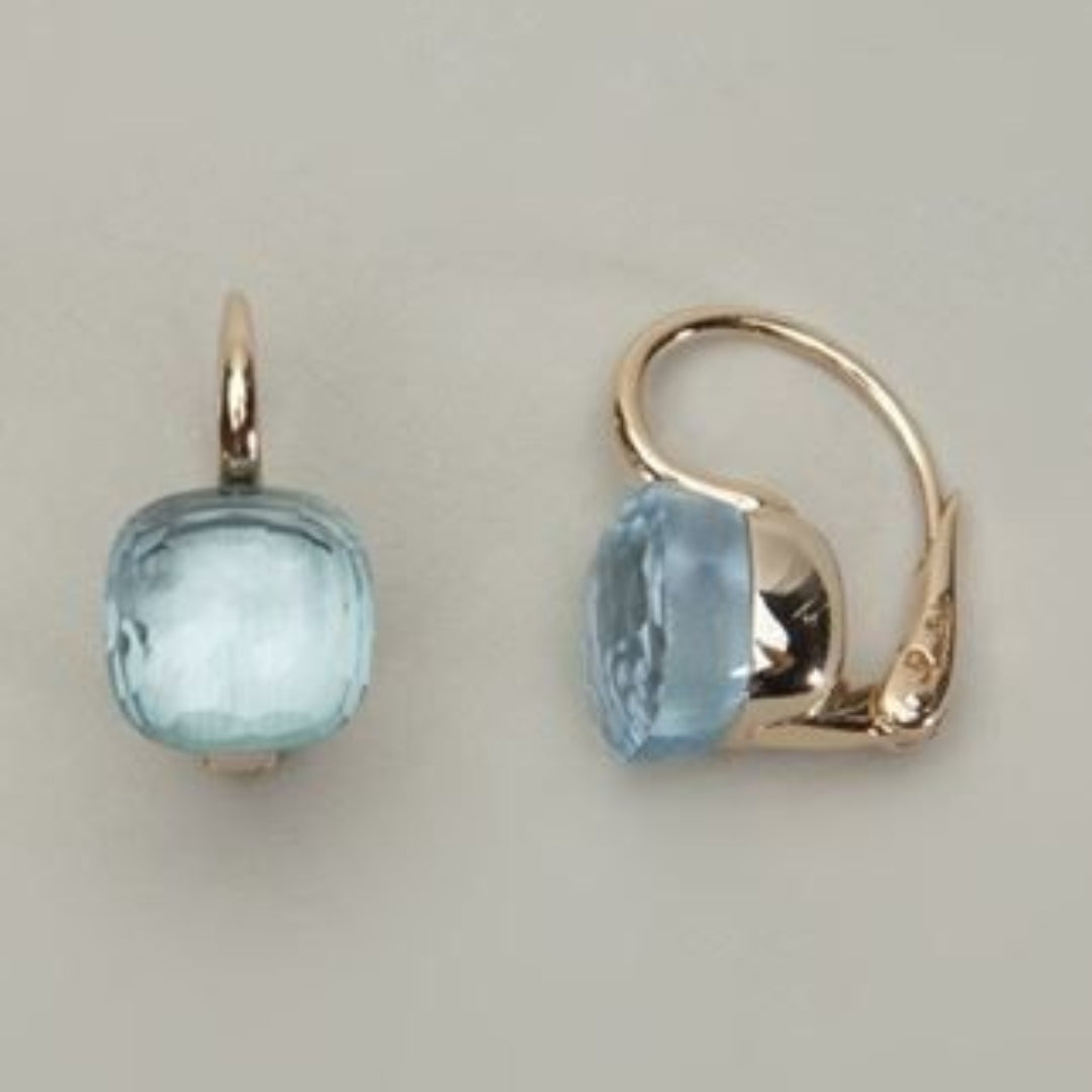 Blauwe Kristallen Oorbellen Vintage