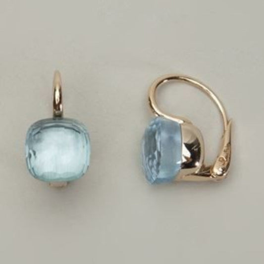 Blauwe Kristallen Oorbellen Vintage