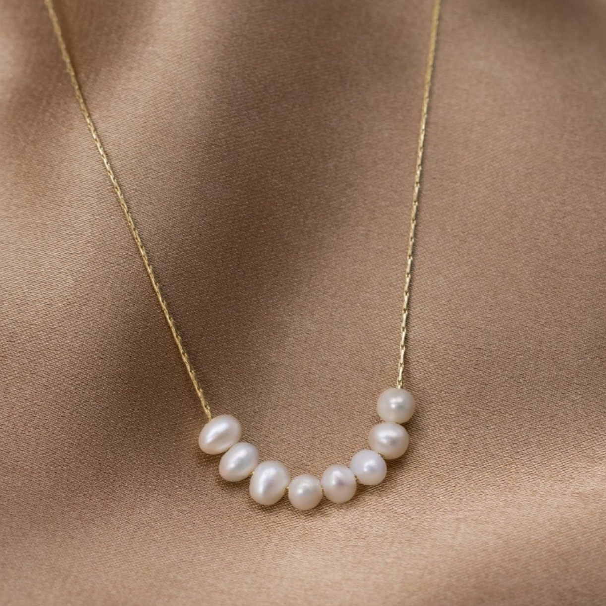 Zoetwater Parel in Gouden Ketting | Duurzame Ocean-Inspirerende Sieraden