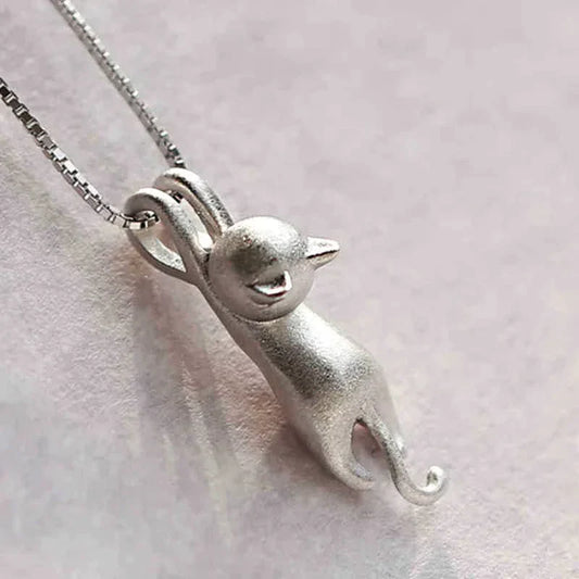925 Sterling Zilver Speelse Kitty Ketting