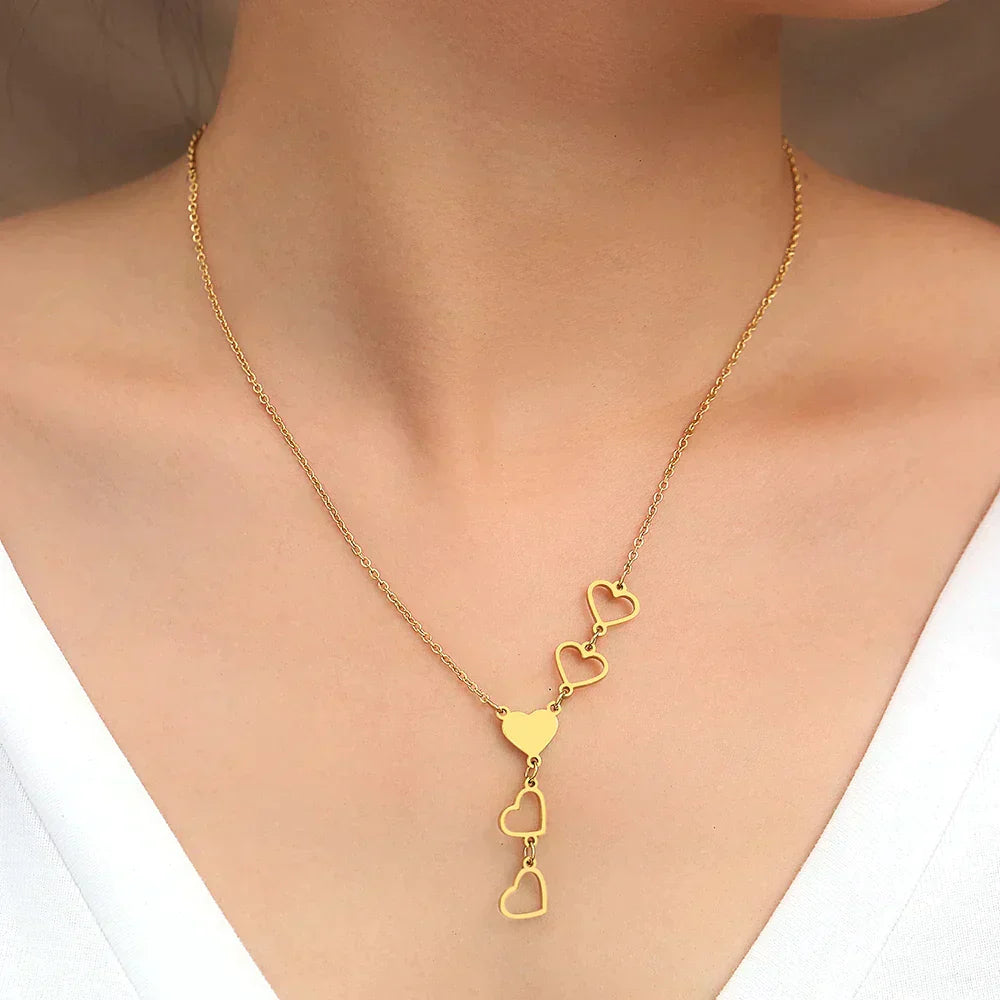 Gouden en Zilveren Hart Ketting