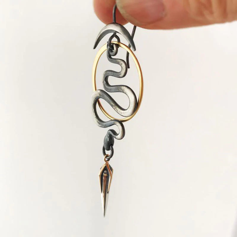 Onregelmatige Geometrische Spiraal Oorbellen Serpentine
