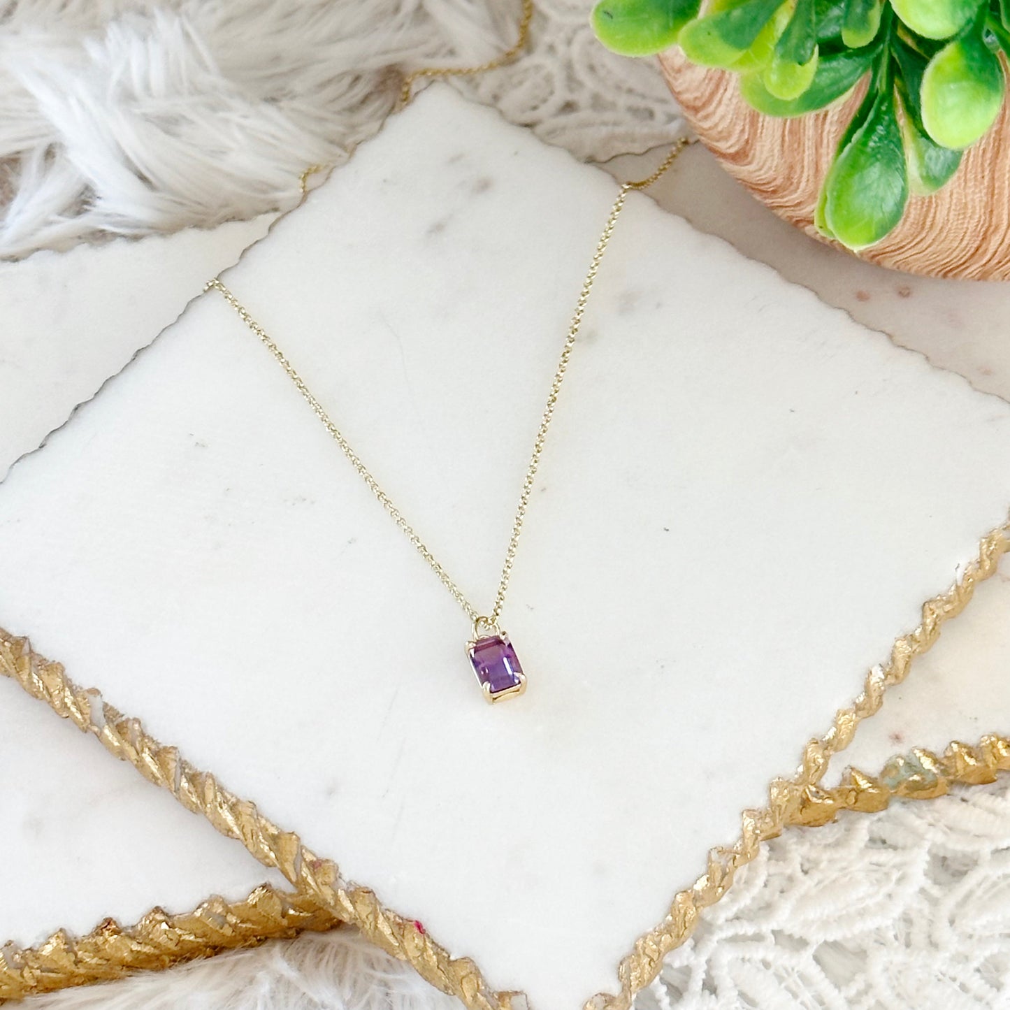 Violetta Amethyst Baguette Ketting