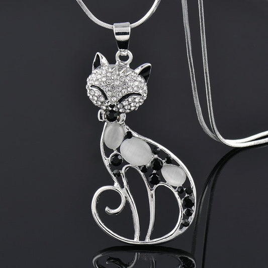 Katten van Liefde Hanger in Sterling Zilver en Zirkonia Belegd