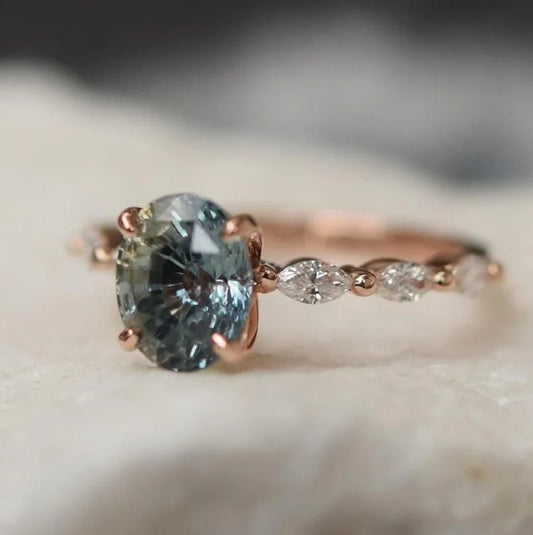 Vintage Roze Gouden Saffier Ring