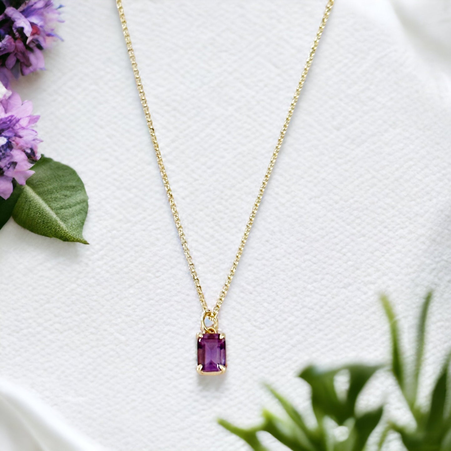 Violetta Amethyst Baguette Ketting