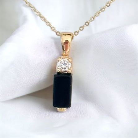 Alessia Zwarte Onyx Bar Ketting