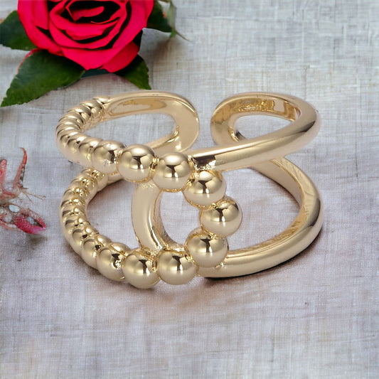 Vittoria Twist Dubbele Band Ring - Goud of Zilver