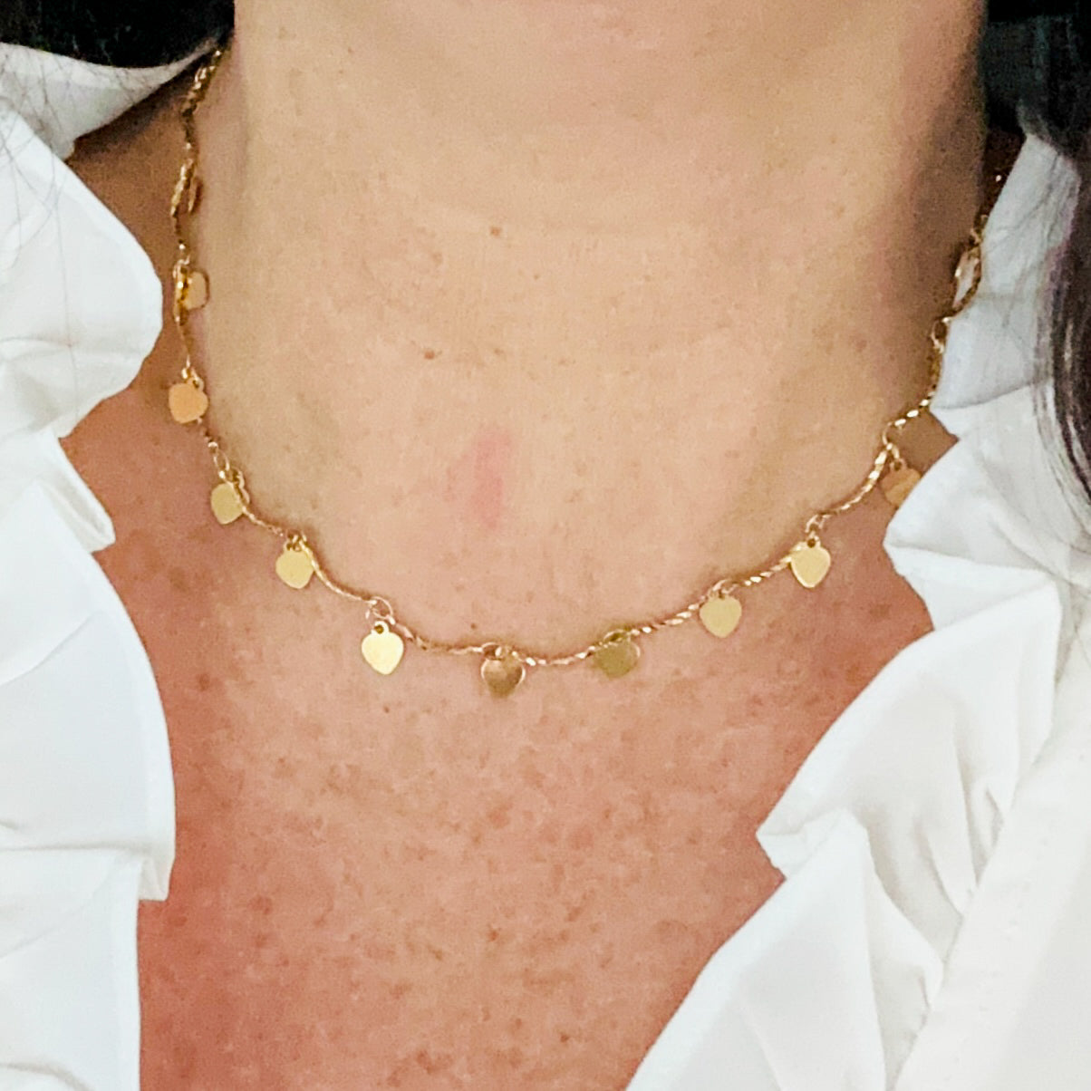 Melita Dangle Hart Choker Ketting