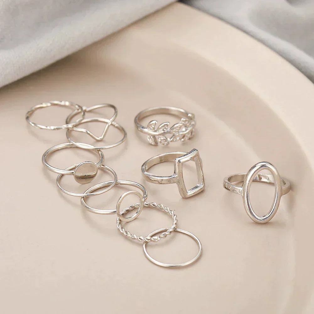 Pakket van 11 Vintage Zilveren Ringen