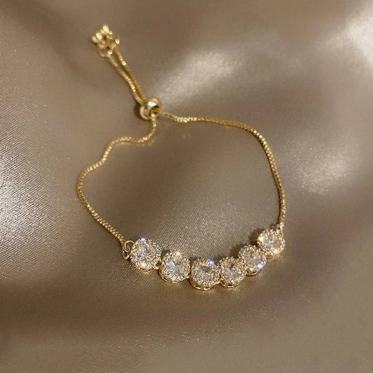 Verstelbare Luxe Armband met Gouden Zirkonia