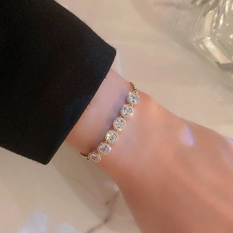 Verstelbare Luxe Armband met Gouden Zirkonia