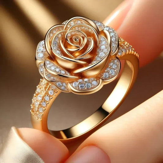 Exotische Ring met Zirkonia in Roze Goud