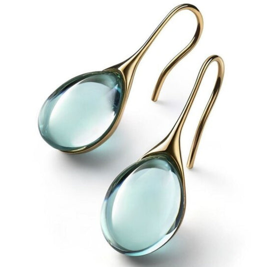 Kristallen Dangle Oorbellen in Goud en Zilver