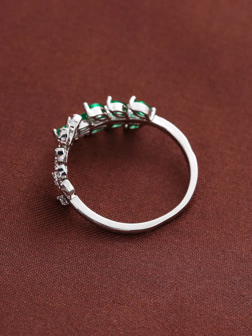 Antieke Groene Bladeren Ring