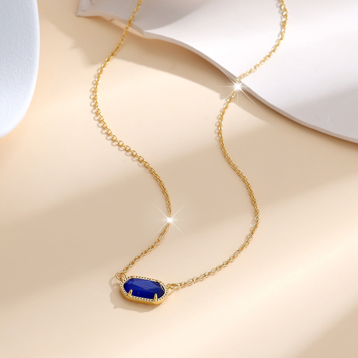 Klassieke Ovale Saffier Ketting